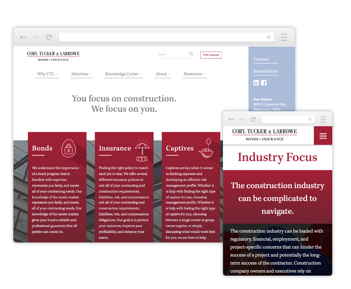 Cory, Tucker & Larrowe New Website